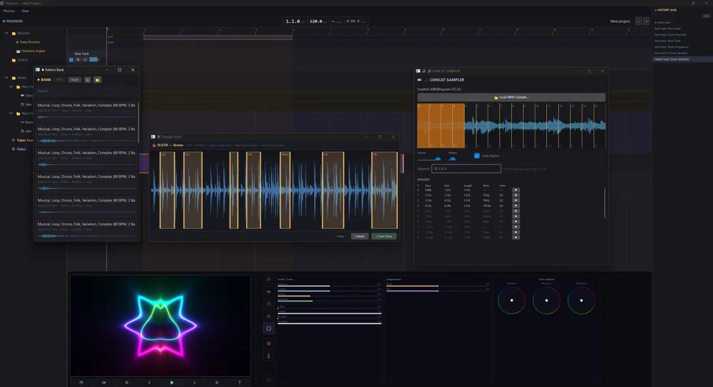 Phonon screenshot: The sampling suite
