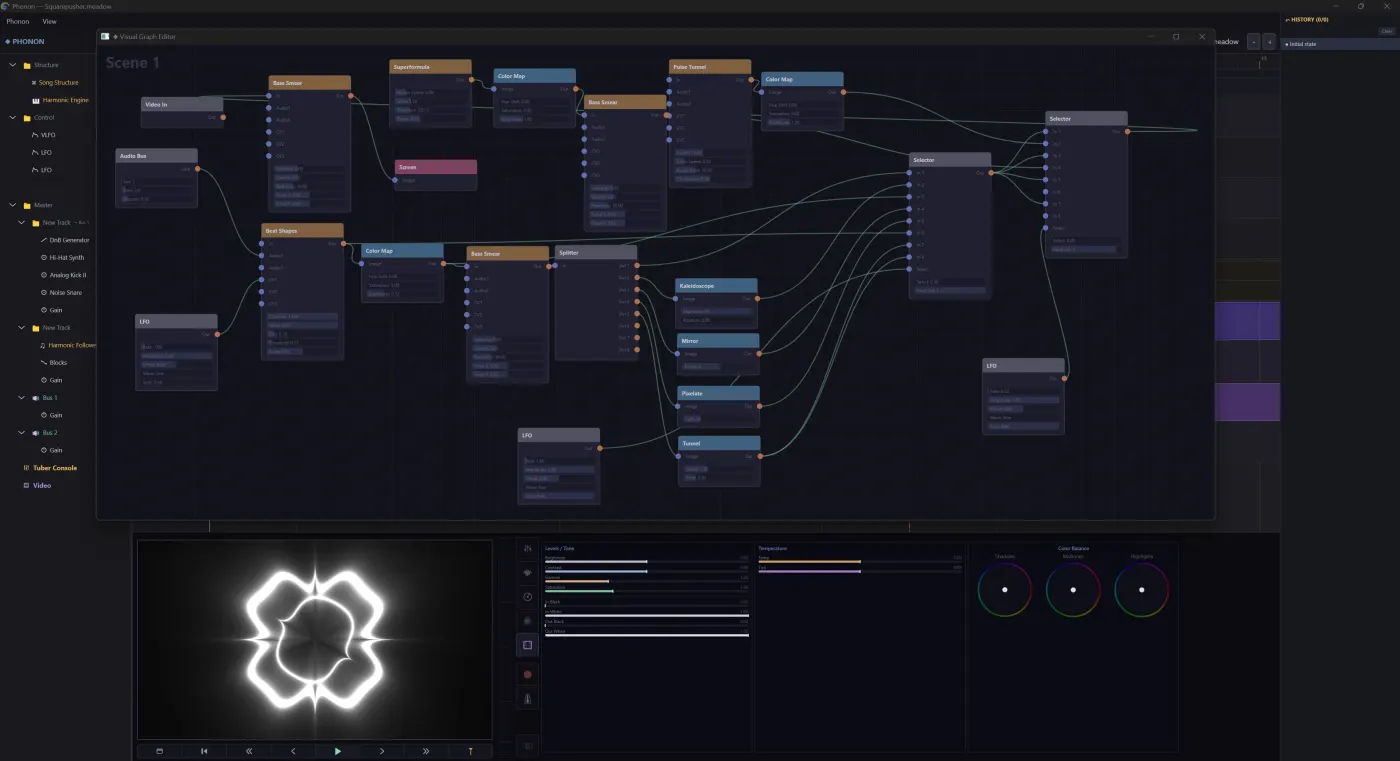 Phonon screenshot: Visual Graph editor