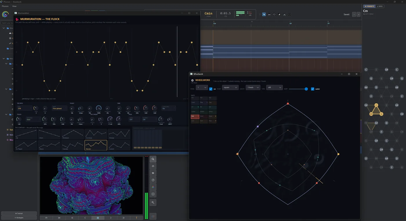 Phonon screenshot: Wheelwork and Murmuration